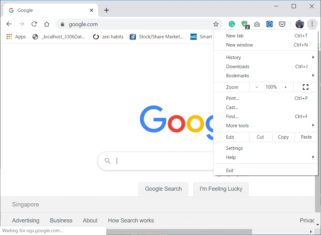 Otwórz Google Chrome, a następnie kliknij trzy pionowe kropki