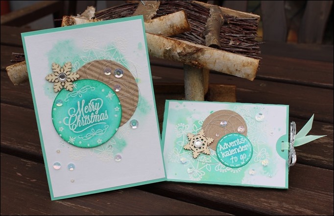 Adventskalender to go Stampin Up Aquarell Snowflake Mint Holz Schneeflocken Embellishments 00