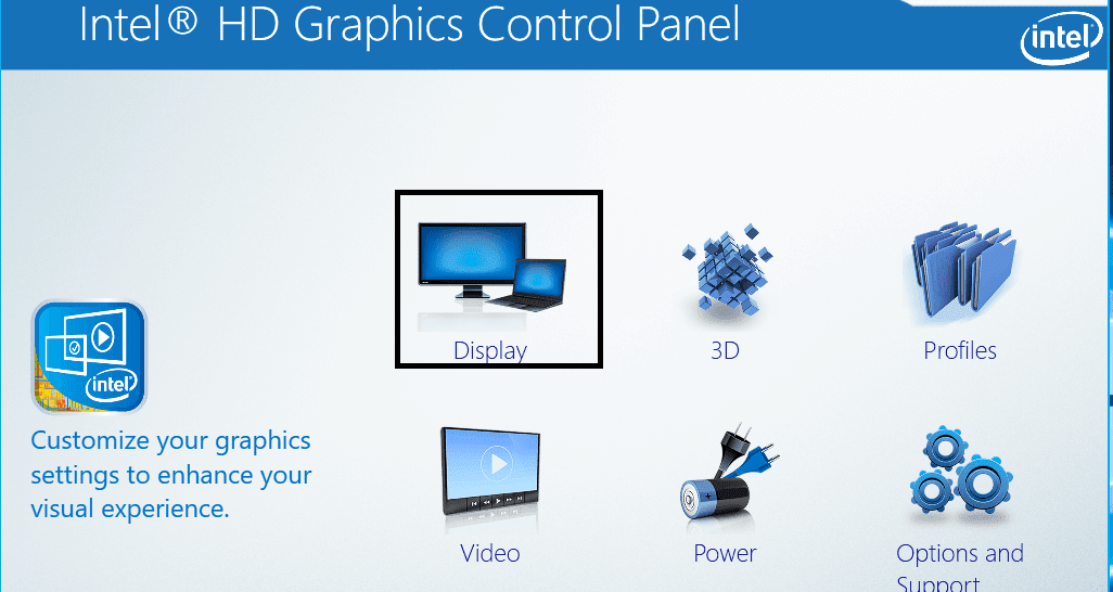 En el Panel de control de gráficos Intel, seleccione Configuración de pantalla.  Formas efectivas de reducir su ping