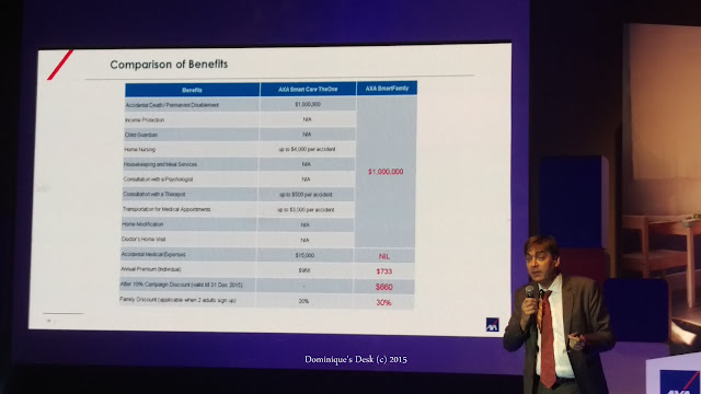 Explaining the benefits of the AXA SmartFamily Package