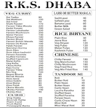 R.K.S Dhaba menu 1