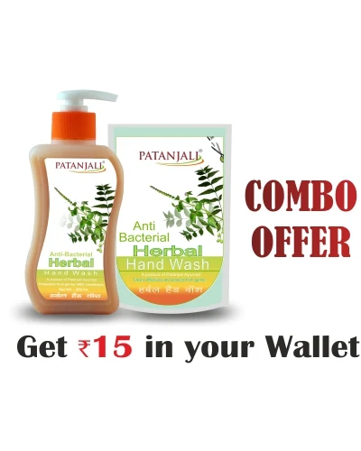 Patanjali Combo- Herbal Hand Wash 250 Ml+ Herbal Handwash (Refill Pack)200Ml (Pack Of 2)- Rs 15 Off - 450 ml