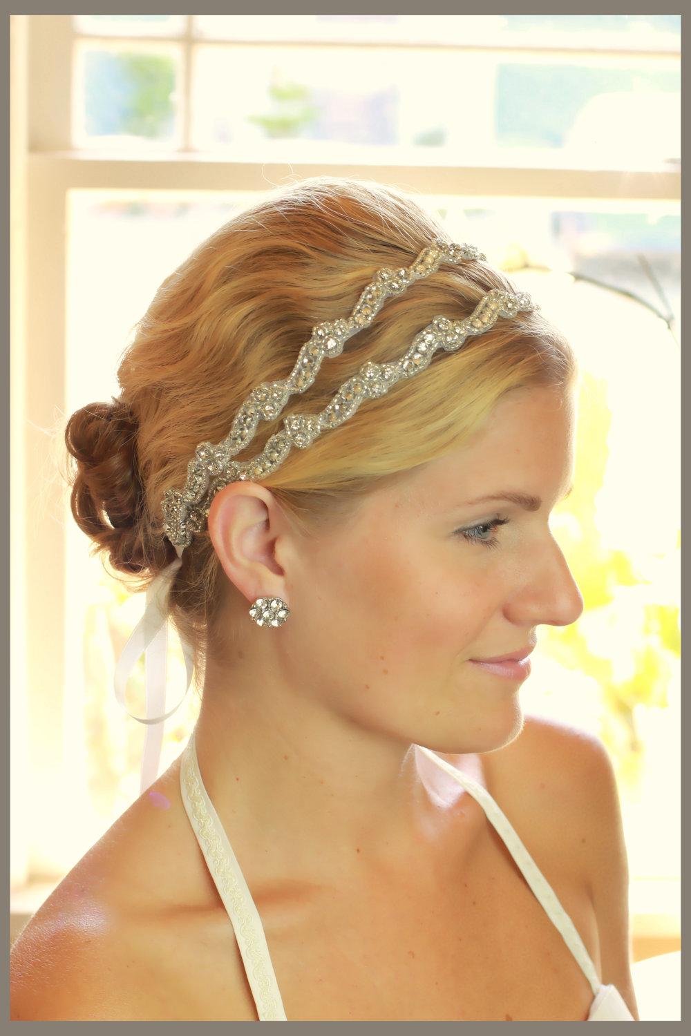 beaded bridal headband,