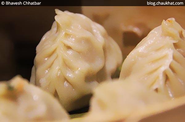 Close-up of Chicken and Prawn Gyozas at SocialClinic Restobar in Koregaon Park area of Pune