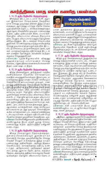 Tamil Matha Raasi Numerology Nadi Nakshathira Palan