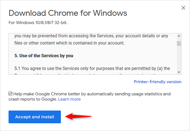 Download di Google Chrome