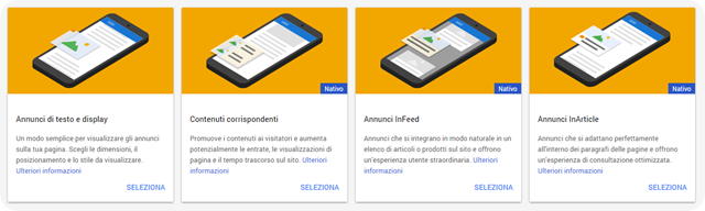 AdSense modifica la configurazione per ottenere il codice InFeed.