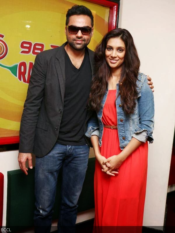 Lead pair, Abhay Deol and Preeti Desai during the promotion of the movie One By Two, held at Radio Mirchi, in Mumbai. 