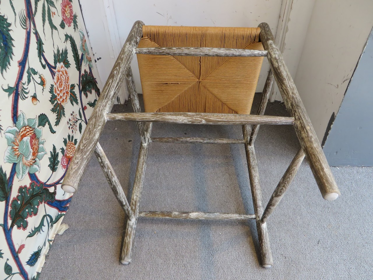 Wooden Stool with Jute Seat