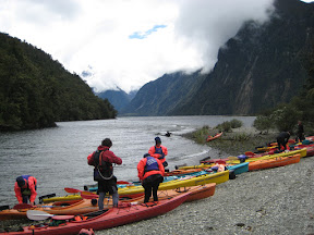 Kayaks on the island where we stopped for lunch