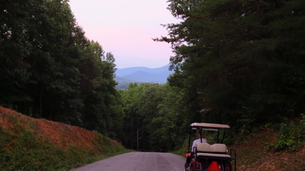 Golf cart rides around Rivers Edge