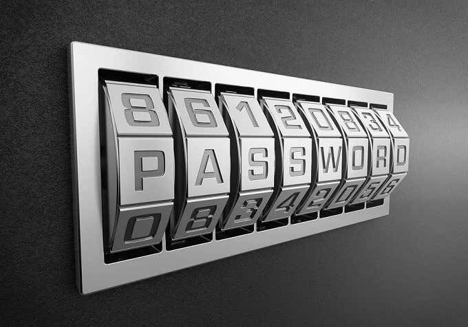 Blocco multiquadrante che scrive "Password"