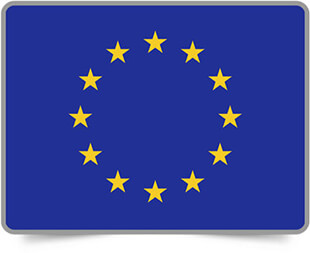 Framed European Union flag European framed flag icons with box shadow