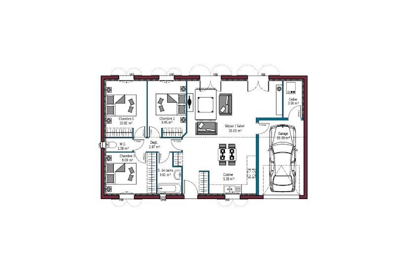  Vente Terrain + Maison - Terrain : 1 600m² - Maison : 80m² à Vergt (24380) 