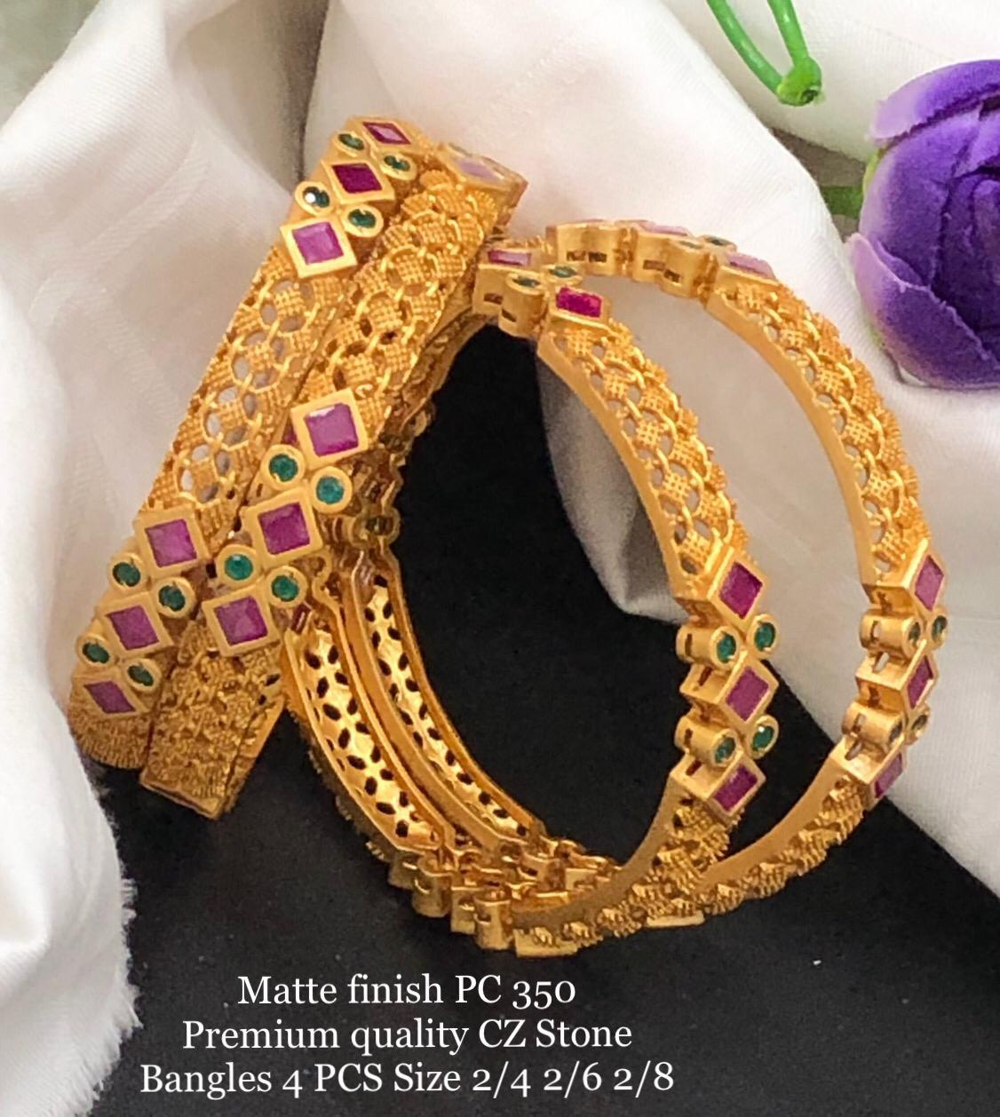 Matte Finish Premium Quality Bangles - Indian Jewelry Designs