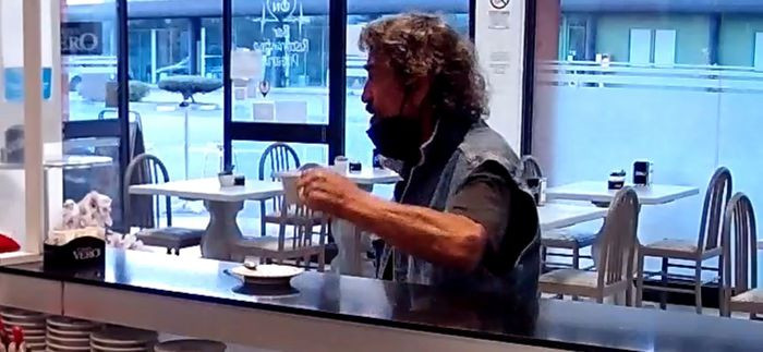 Video shows Italian man having coffee in a bar moments before killing his Nigerian wife, Amenze Rita