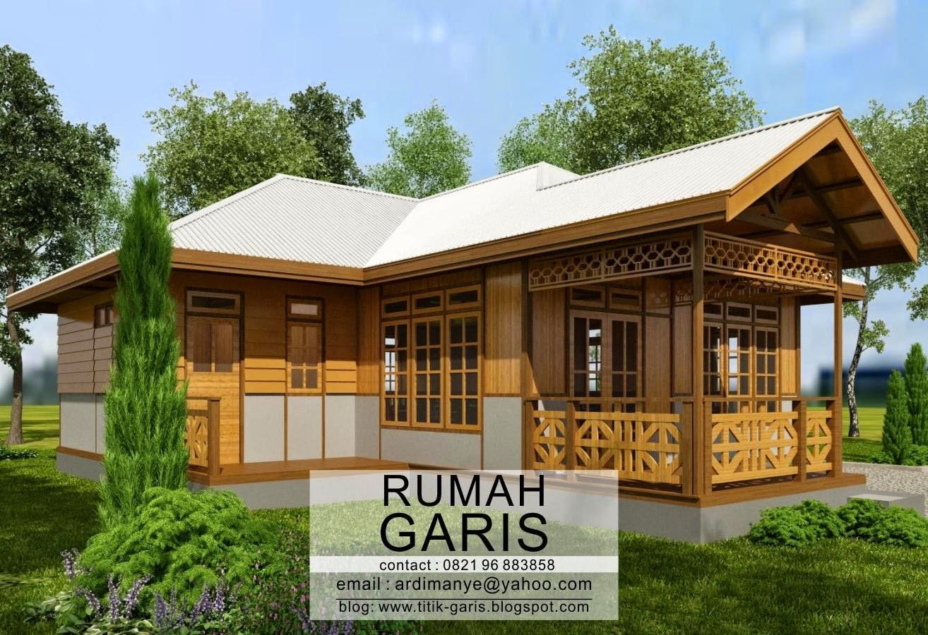 Desain Exterior Rumah Kayu 1 Lantai Palangkaraya Kalimantan