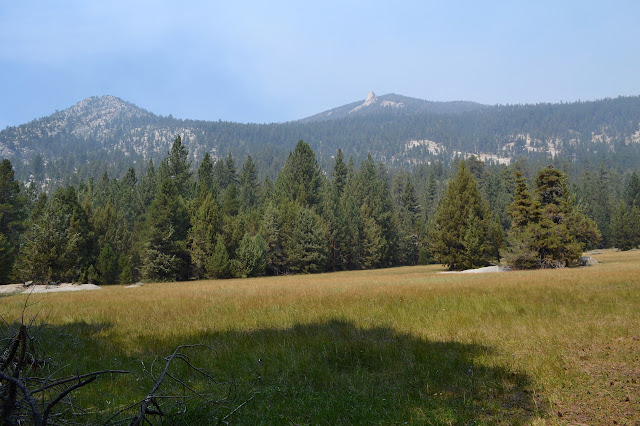 meadow and interesting mountains