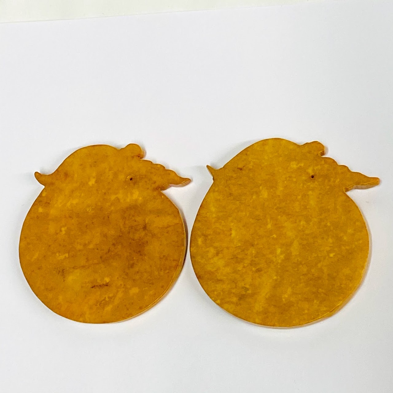 Carved Dragon Golden Jade Pendant Pair