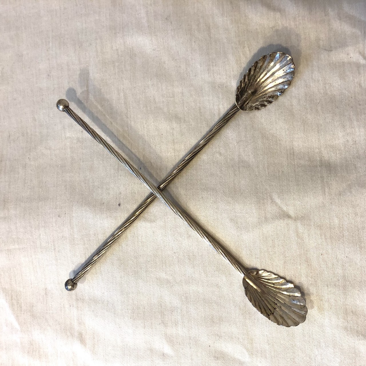 Sterling Silver Straw/Spoon Pair