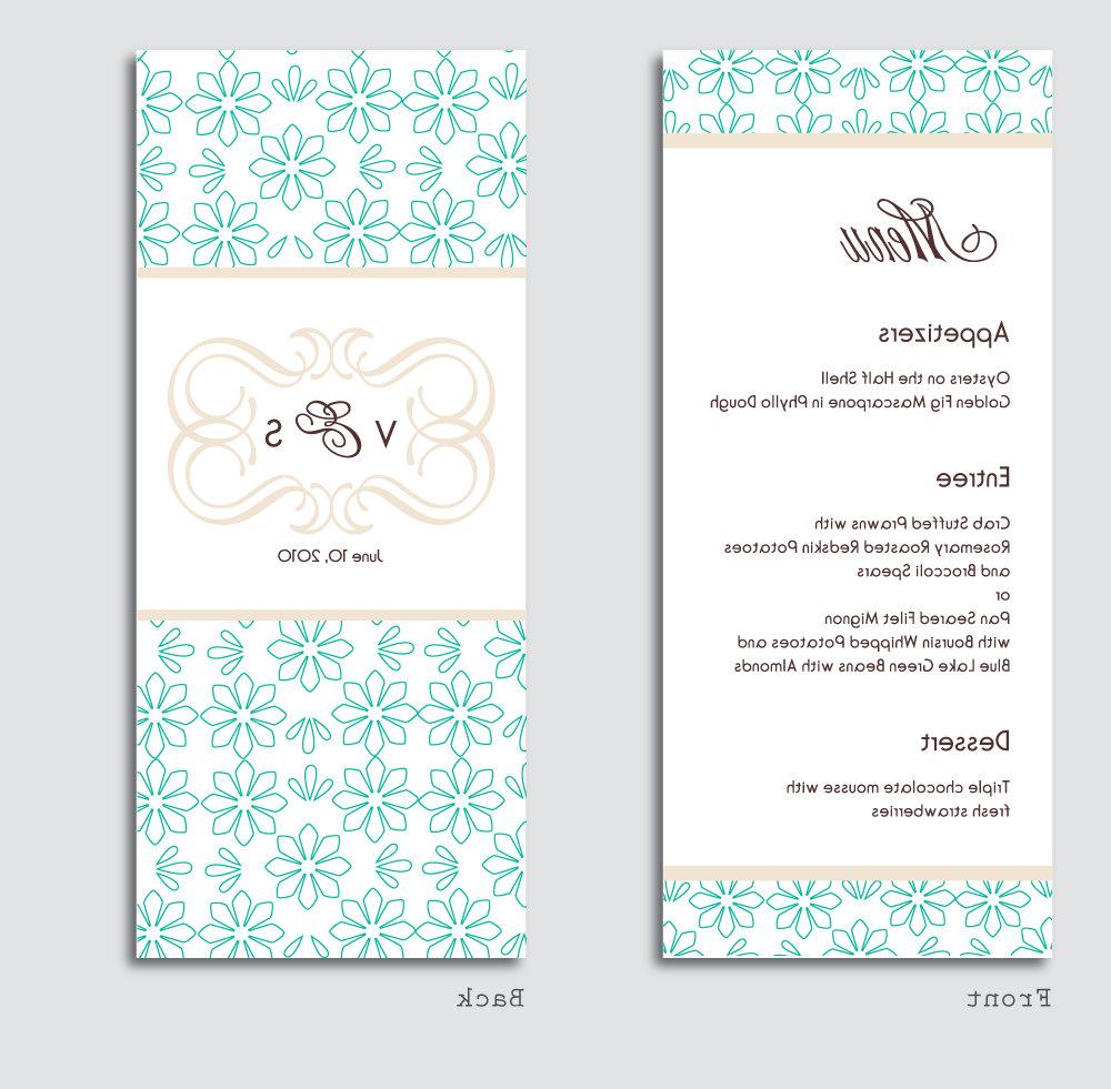 Addie Collection, Menu, Thank You Card, and Direction Card Reception Card