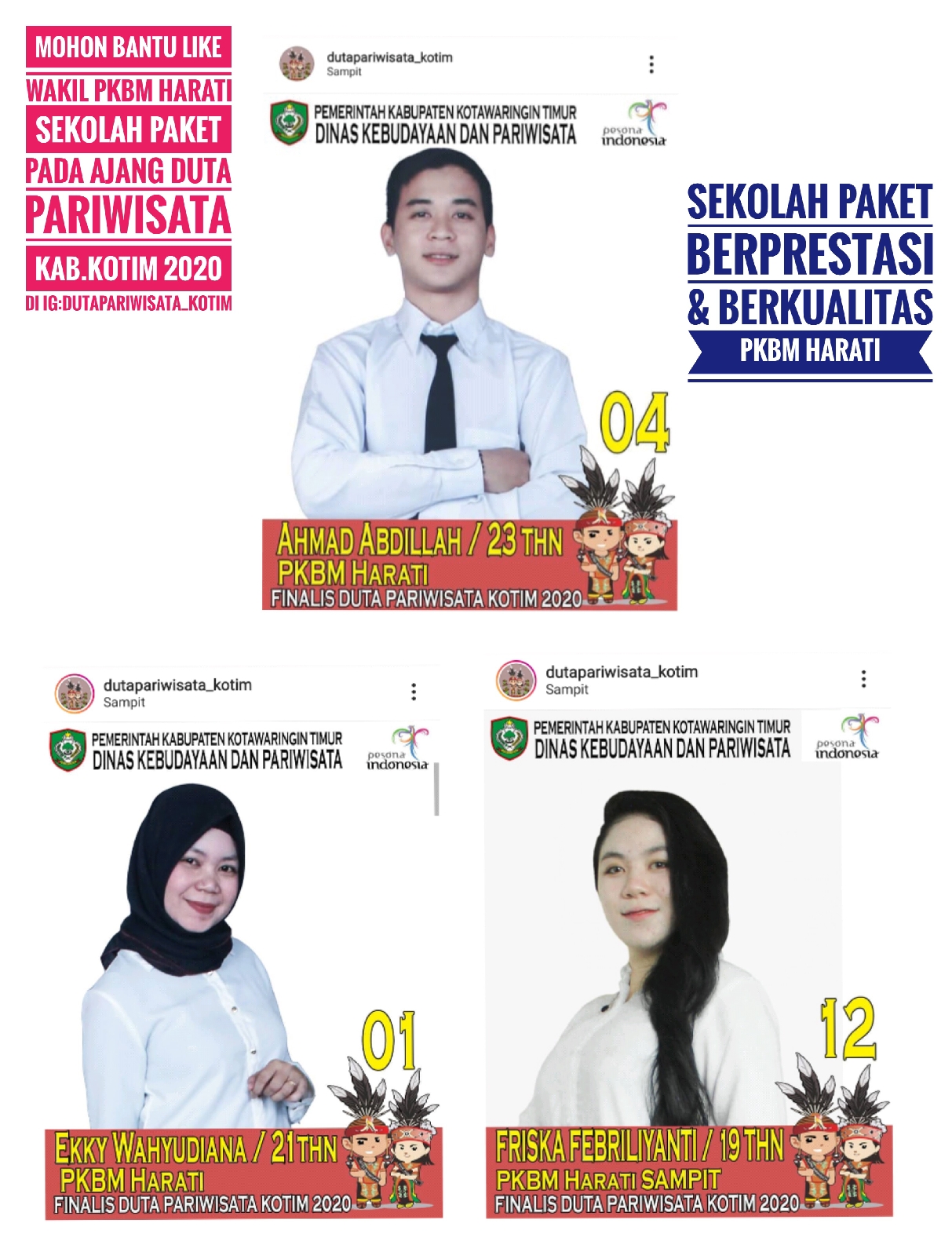 Finalis Duta Pariwisata Kotim 2020 Ada Dari Sekolah Paket, Beneran? - Pkbm Harati