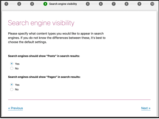 fourth setting of yoast wizard