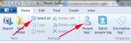Galería de fotos de Windows, Etiquetar personas