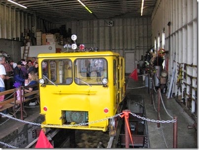 IMG_0531 Speeder in the Willamette Shore Trolley Carbarn in Lake Oswego, Oregon on April 26, 2008