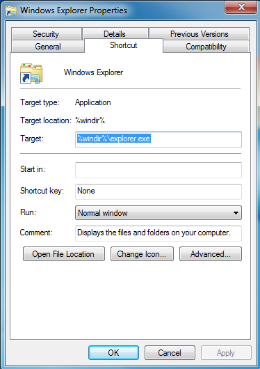 Windows 7, Explorador de Windows, carpeta