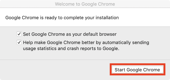 De Google Chrome-installatie voltooien