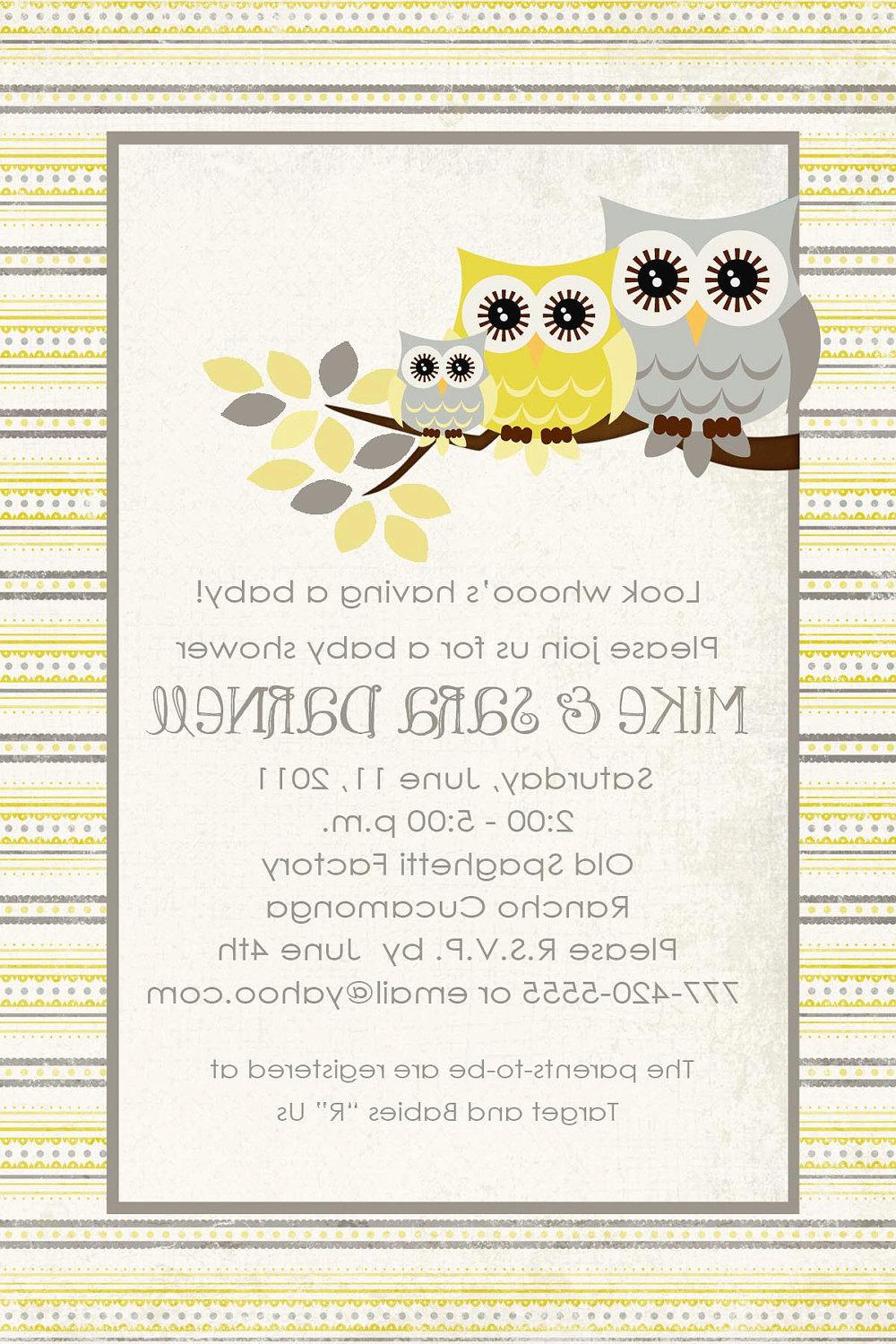 owl baby shower invitations