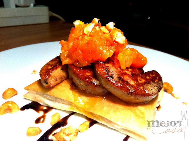 Foie poele con papaya cocinero restaurante a domicilio Mejor en casa