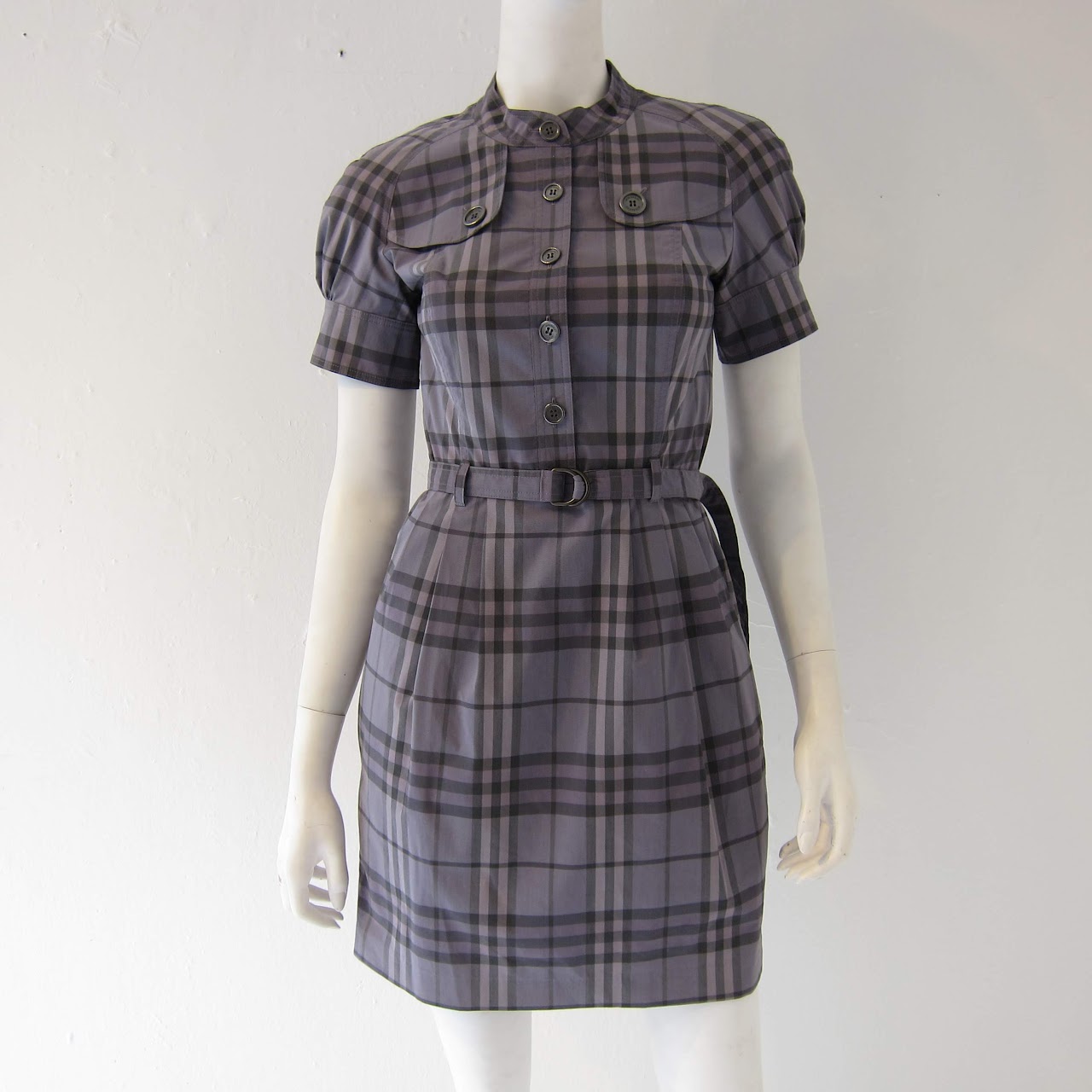 Burberry Lavender Tartan Trench Dress