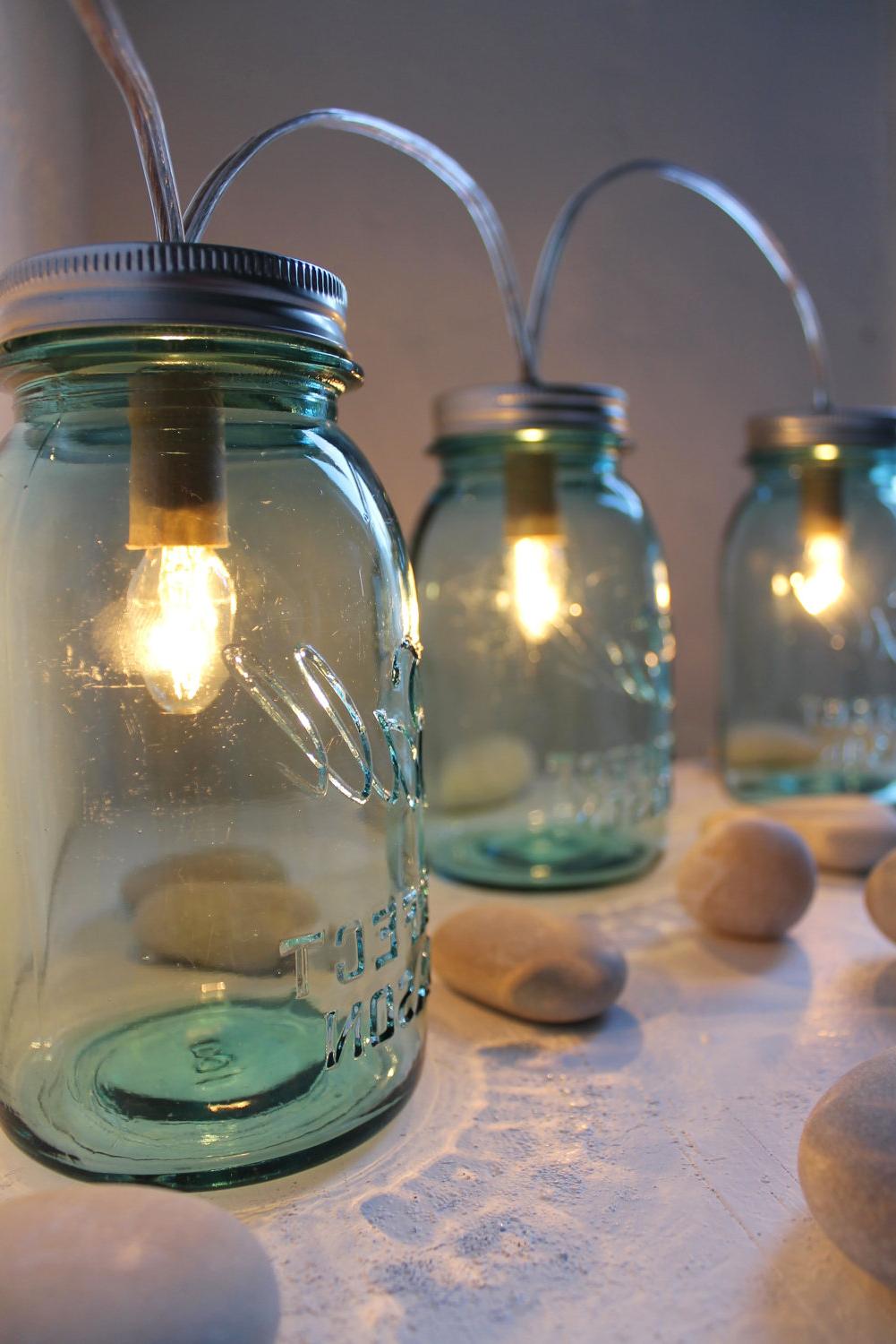 BLUE Mason Jar Lights