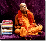 [Prabhupada with books]