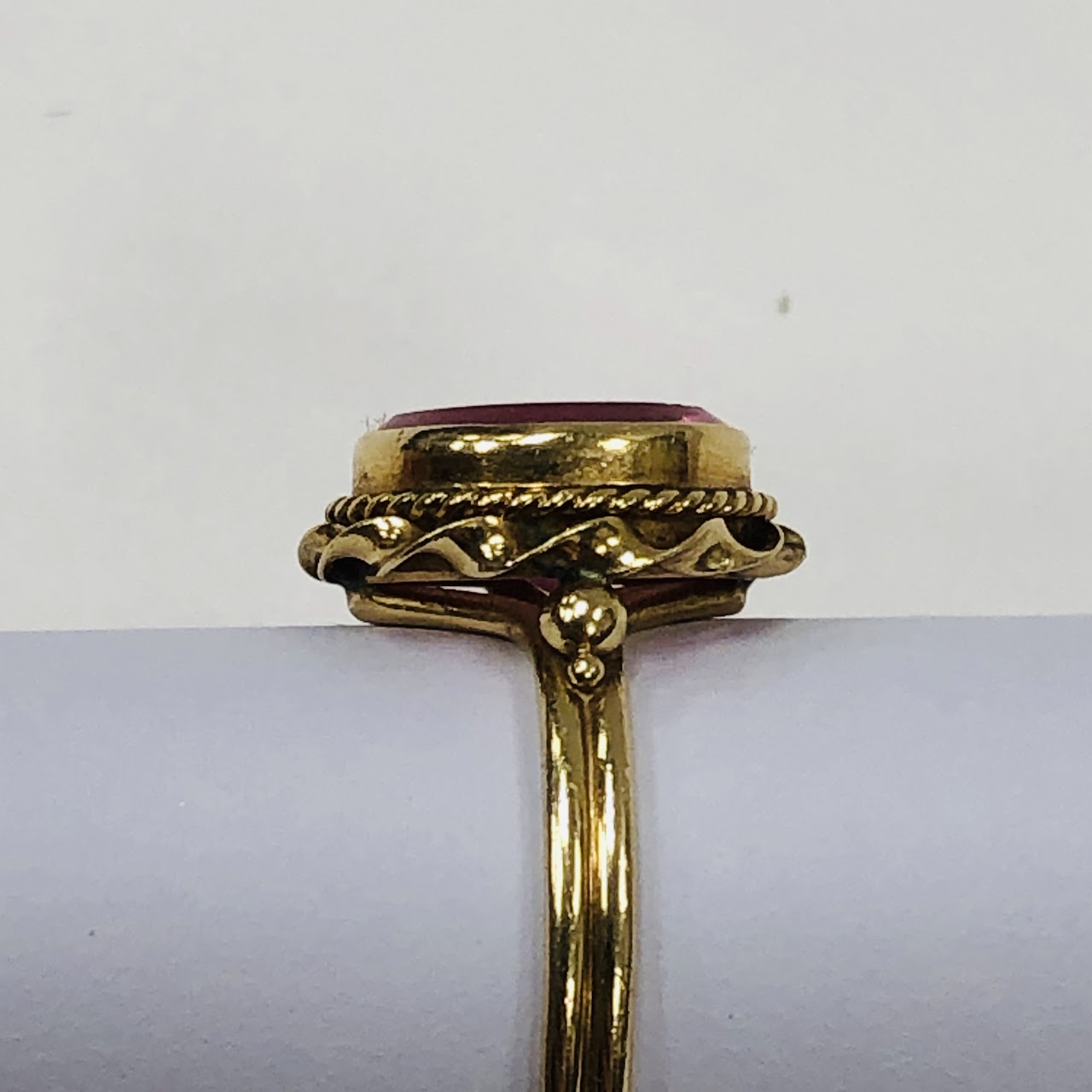 14K Gold and Pink Stone Ring