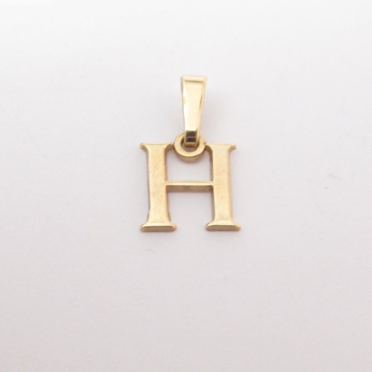 10K Gold "H" Pendant