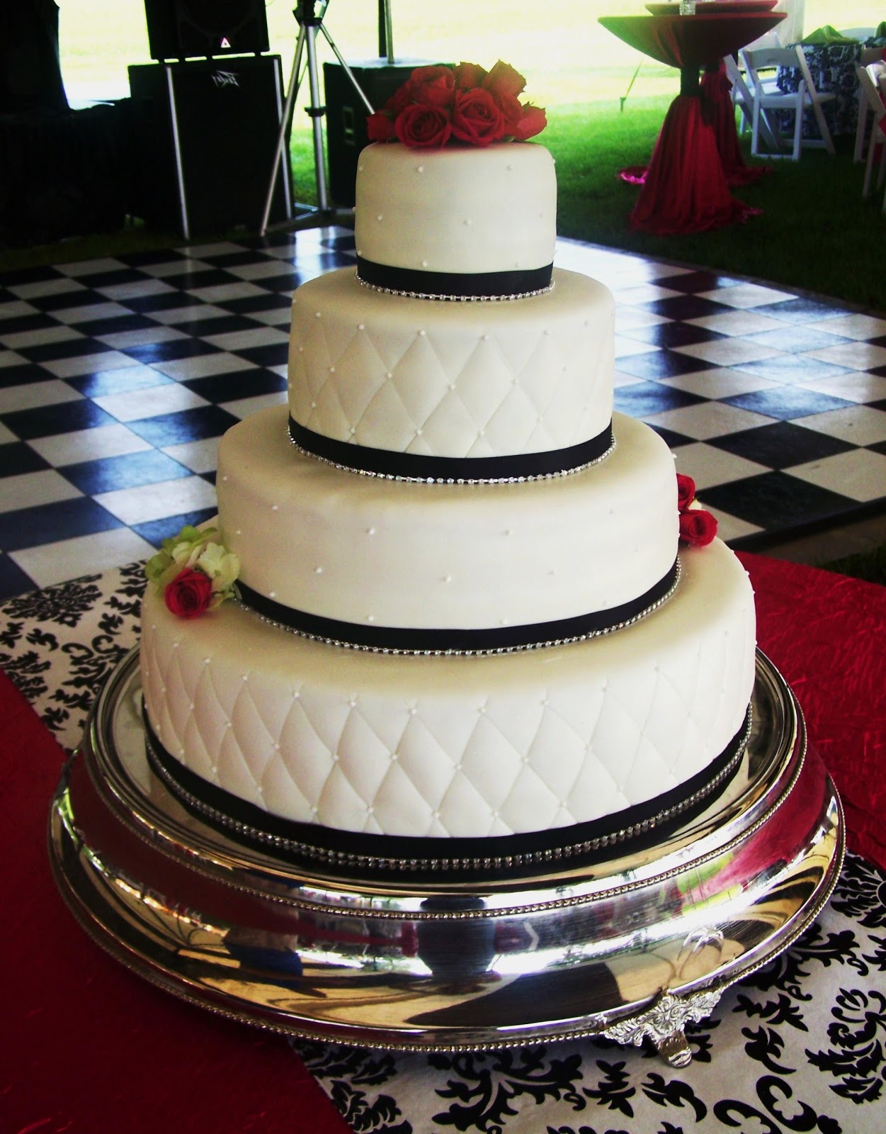 White Black Wedding Cake with