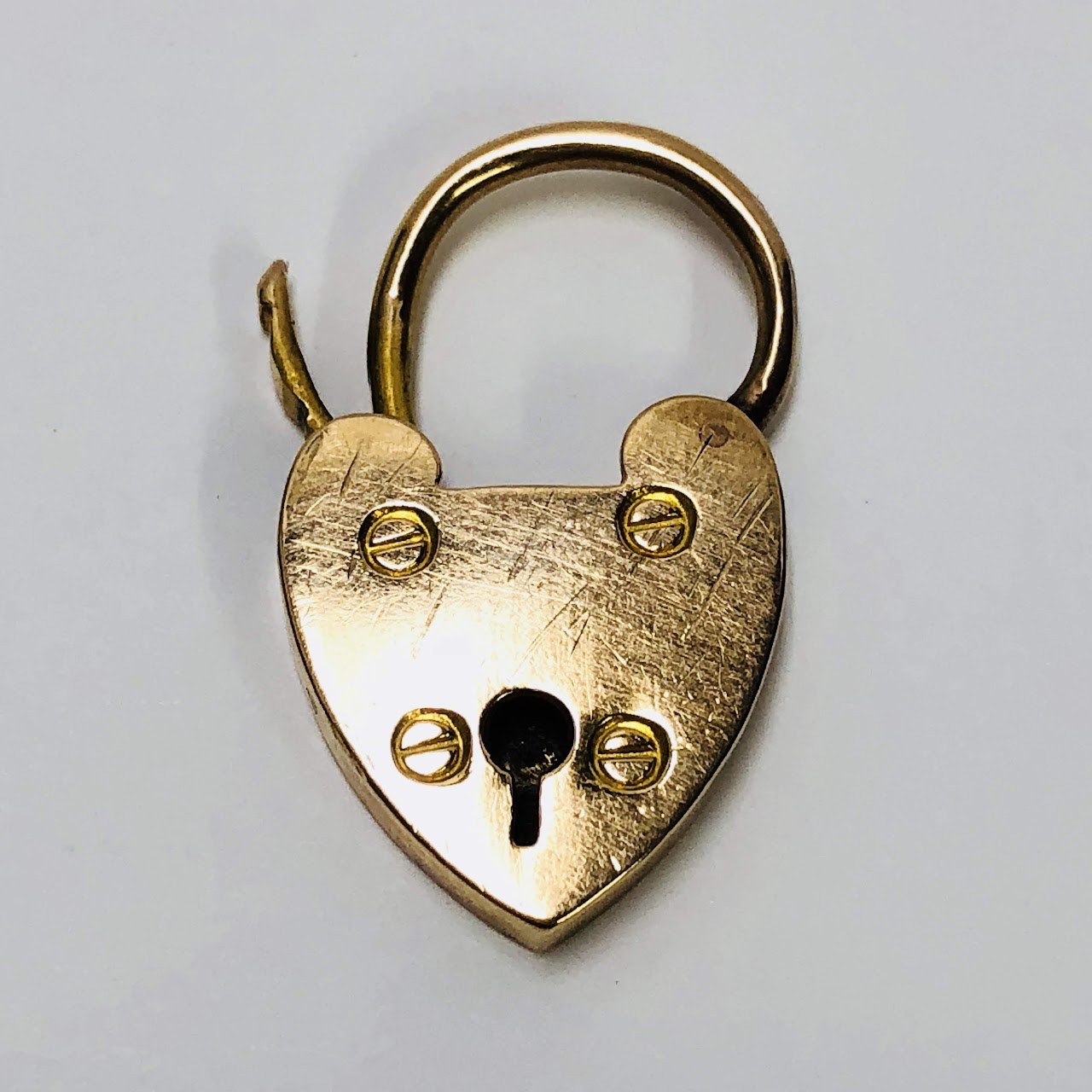 18K Gold Heart Lock Pendant