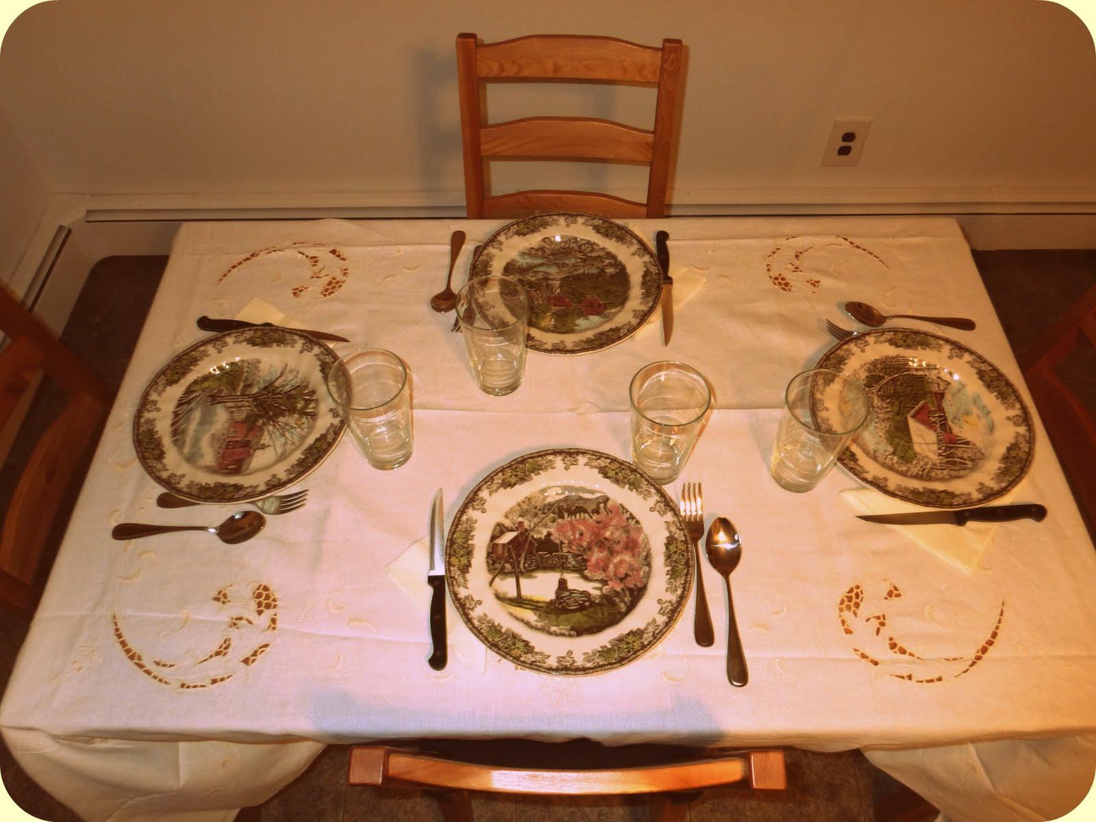 My beautiful table setting.