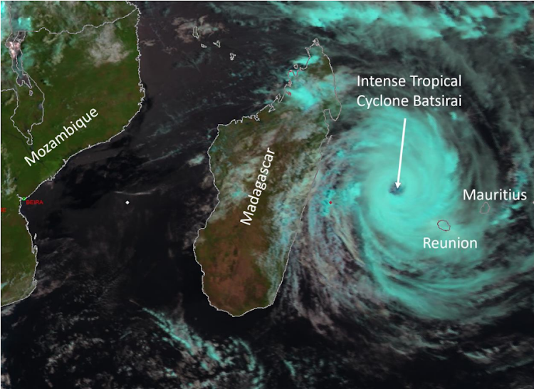 Cyclone Batsirai has passed to the north of Reunion and Mauritius Islands and is expected to make landfall in Madagascar on Saturday. This image was taken at 09:00 SA Standard Time on Friday.