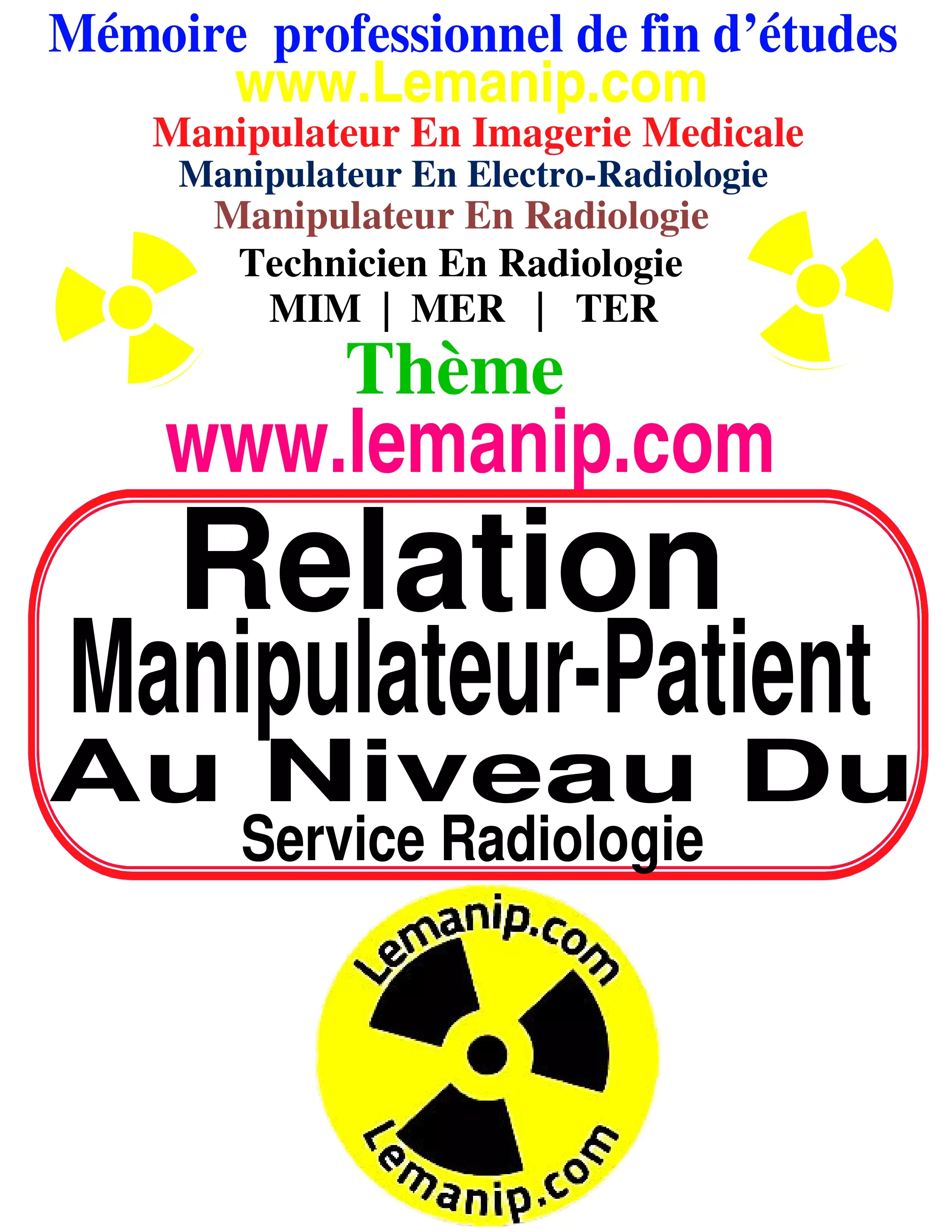 Mémoire Manipulateur En Radiologie  50