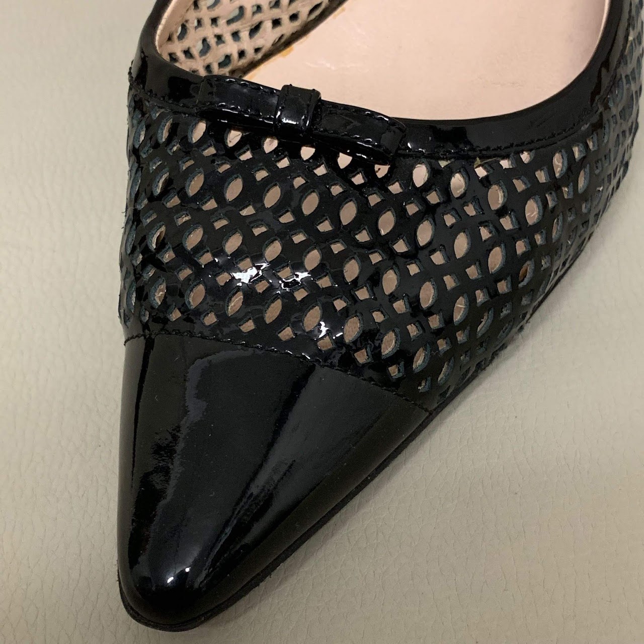 Prada Laser Cut Slingbacks