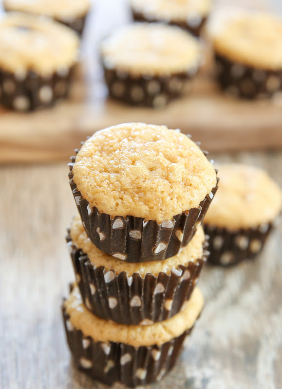 close-up photo of a stack of three muffins