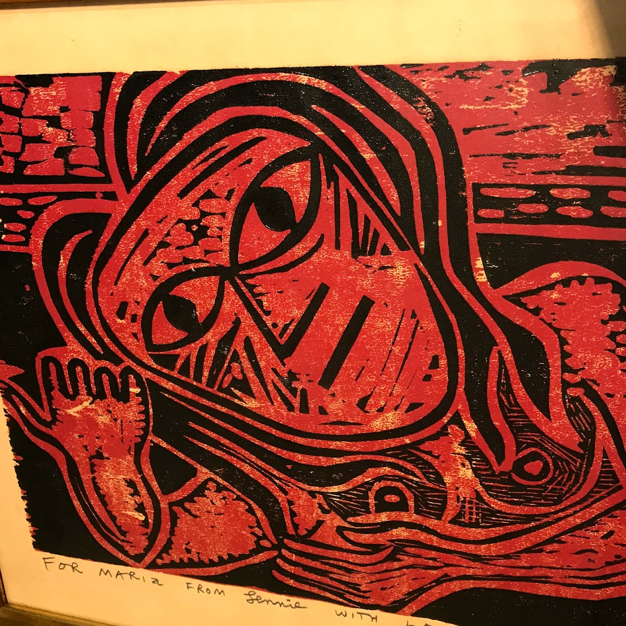 Lennie Kesl Signed Woodblock