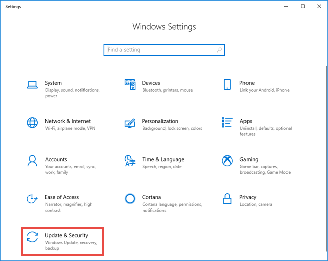 Configuración de Windows 10