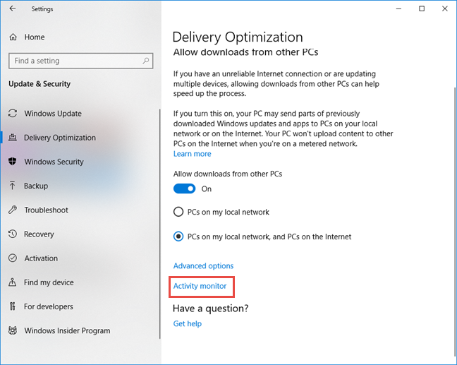 El Monitor de actividad para la optimización de la entrega