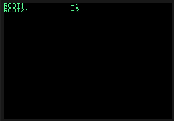 Quadratic programing apple basic output