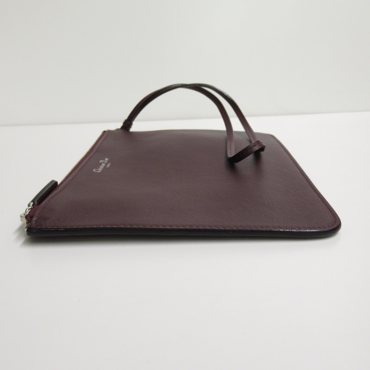 Christian Dior Burgundy Leather Pouch